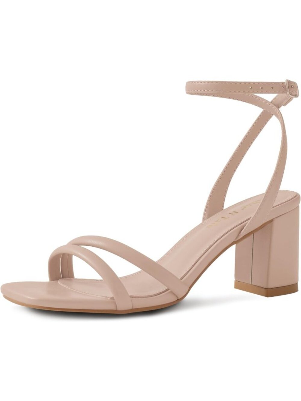 Chic Strappy Heels for Women | Square Toe Chunky Block Sandals with Ankle Buckle